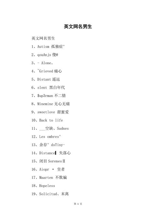 非主流男生英文网名_非主流男生英文网名霸气