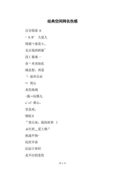伤感的空间名_伤感的空间名字大全