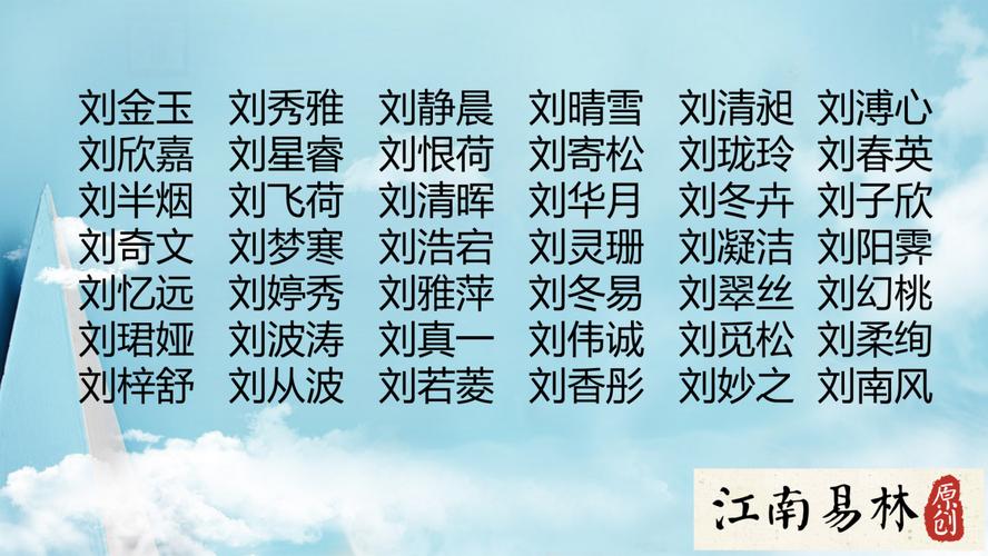 女宝宝取名大全刘两个字_
