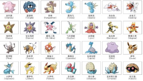 宠物小精灵名字_宠物小精灵名字大全图