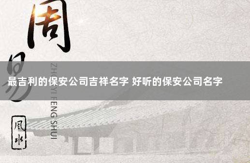 保安公司公司起名字_保安公司公司起名字怎么起