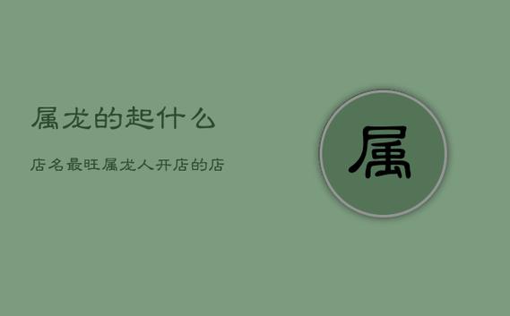 属龙卖家电取什么店名好_属龙的开服装店店名叫什么好