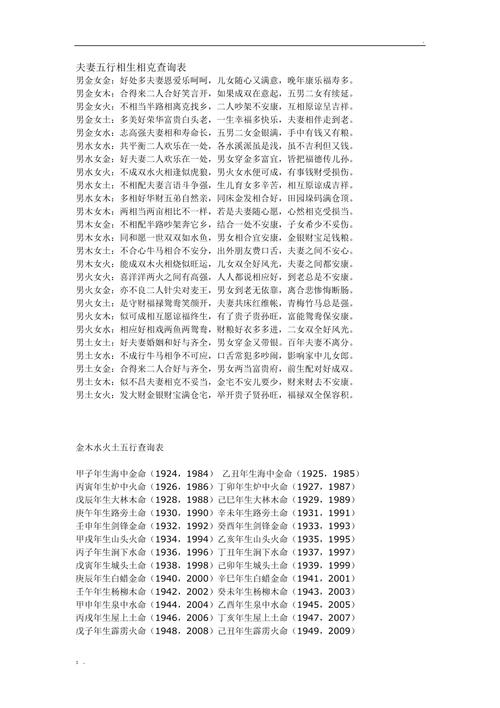 八字相生_八字相生相克查询