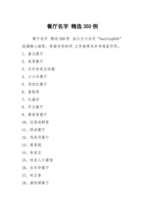 有创意的快餐店名字_有创意的快餐店名字大全
