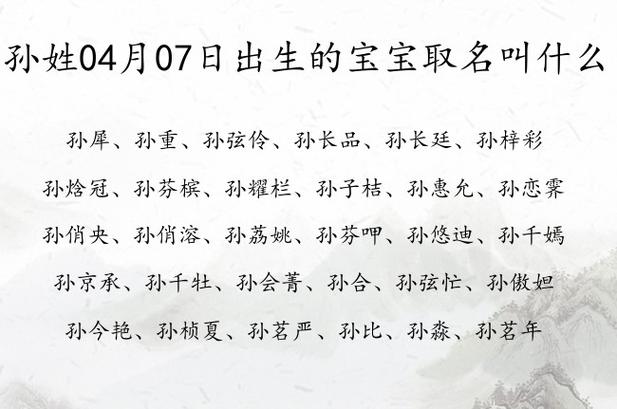 姓孙女宝宝八字起名字（姓孙女宝宝八字起名字怎么起）