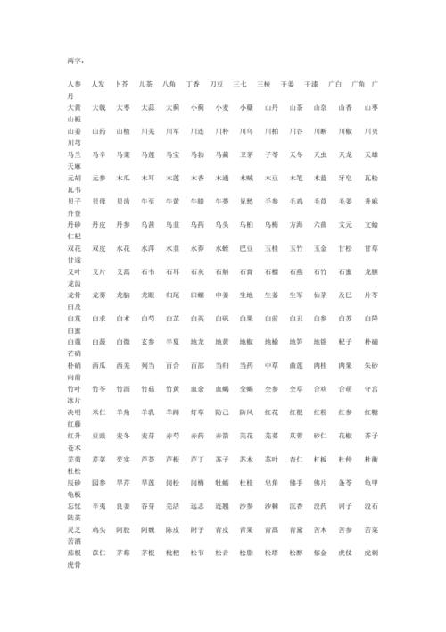 中药起名名字大全（中药 起名字）