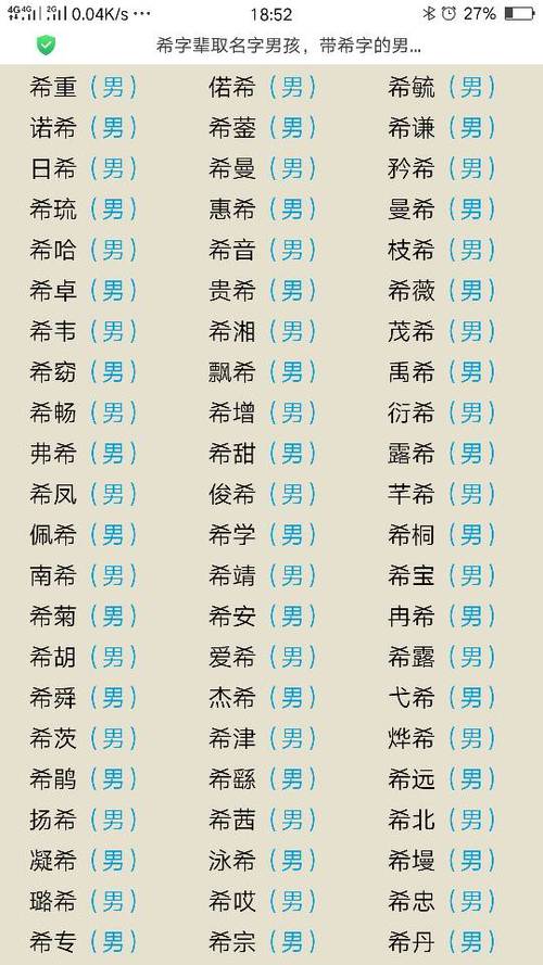 宝宝起名字带希字（宝宝名字带希字的名字）