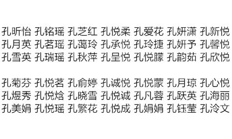 孔氏起名大全女孩名字大全（孔氏起名大全女孩名字大全及寓意）