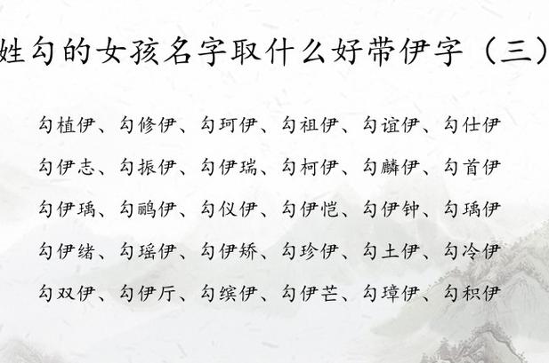 宝宝起名字姓伊（伊 姓名）