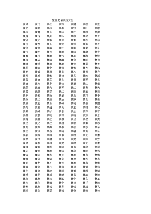 蒙姓兔年宝宝起名字（蒙姓兔年宝宝起名字怎么起）