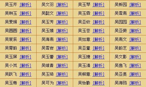 起名女孩吴姓名字大全（起名女孩吴姓名字大全集）