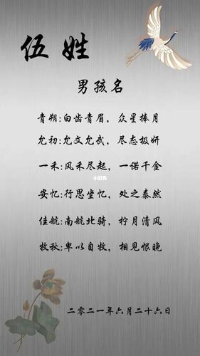 姓伍起名字大全（姓伍的宝宝取名字大全）