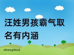 宝宝起名字姓汪男孩（姓汪的男孩名字有寓意）