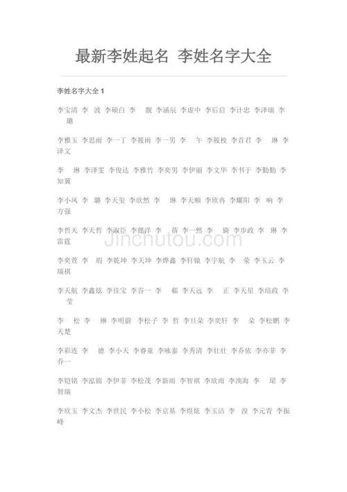 姓李鼠宝宝起名字（2020鼠宝宝名字库李姓）