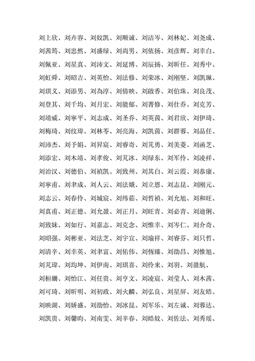 刘男起名字大全（刘男生名字叫什么好听）