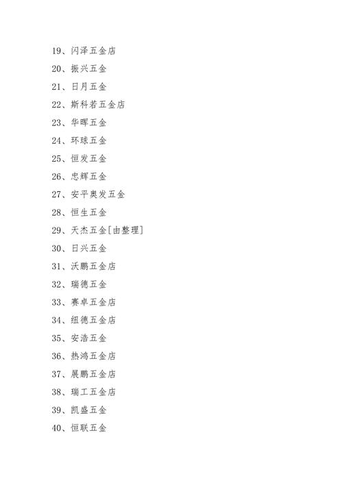 五金店铺起名推荐大全集（五金店名取名字大全免费）