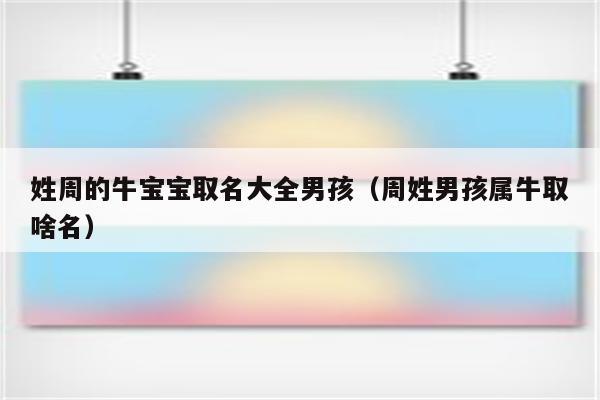 牛宝宝姓周起名字大全男孩（牛宝宝姓周取名大全男孩）