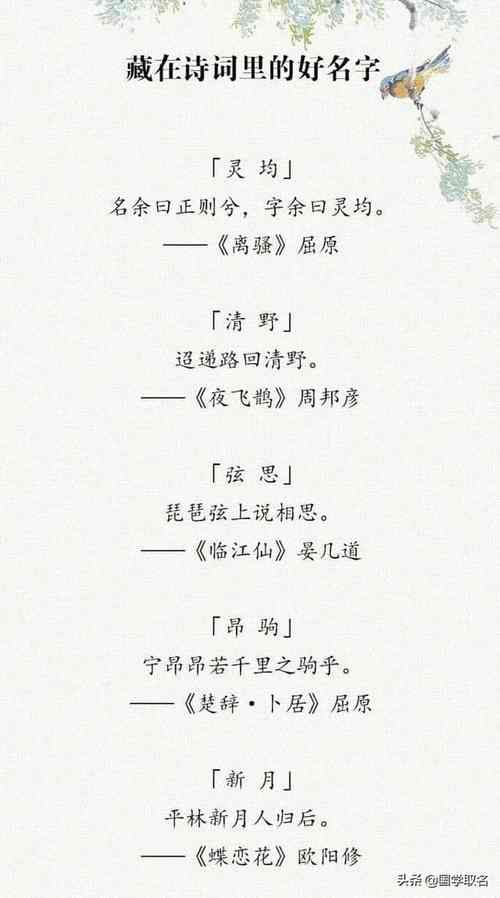 根据诗歌给宝宝起名字（诗歌取什么名字好听）
