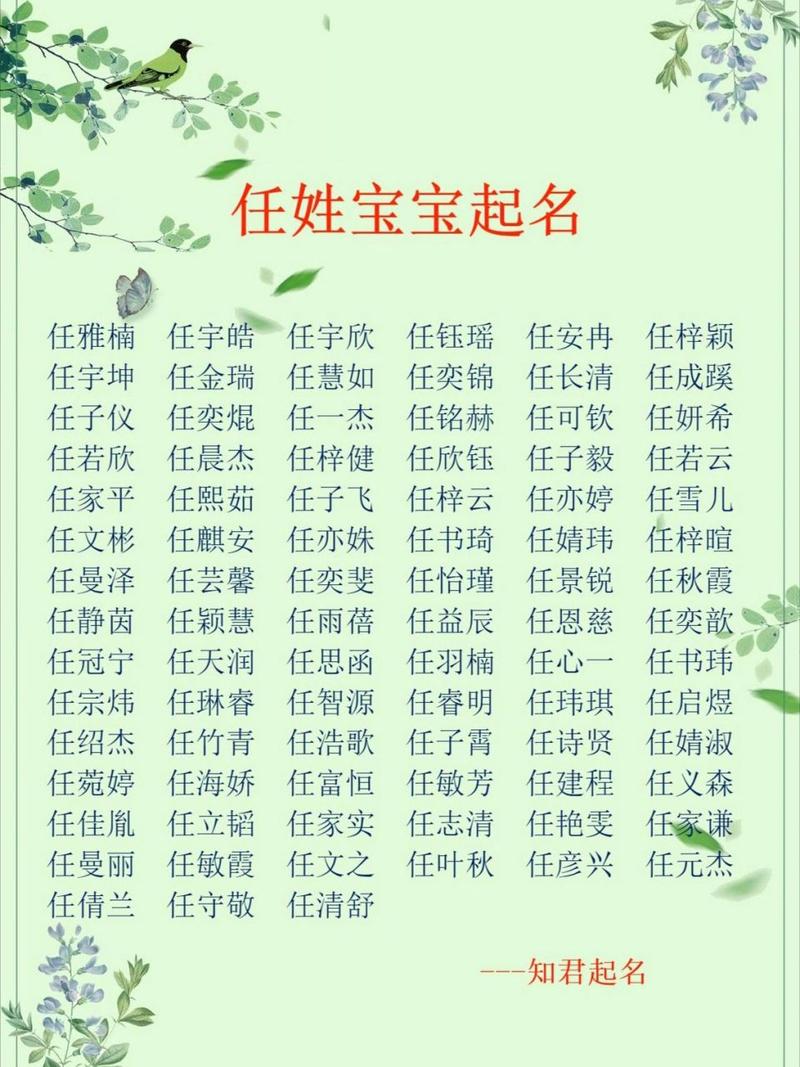 好听的任姓男宝宝名字（任姓氏男孩起名）