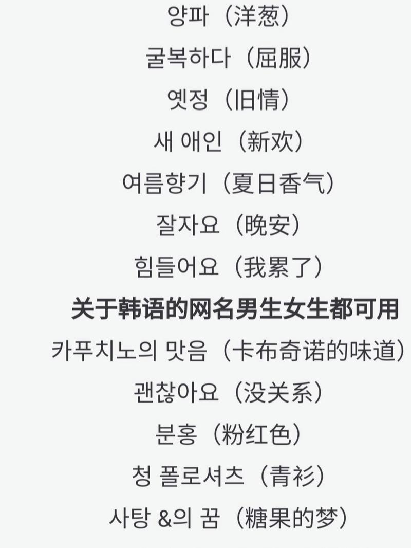 韩语起名女孩名字大全（韩语的名字女生）