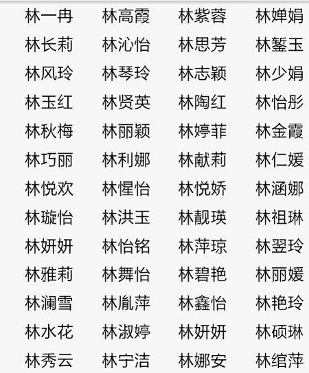 林姓女孩子取名字大全（林姓女孩名字简单好听）