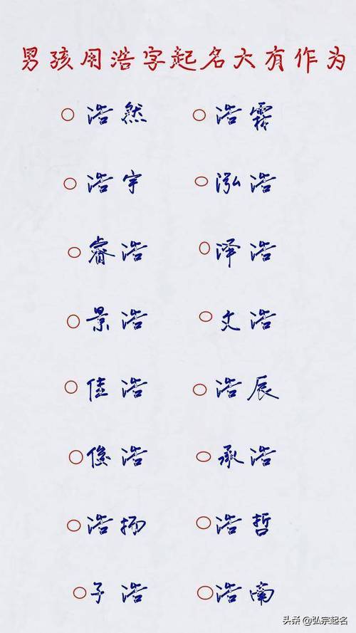 浩字起名名字大全（浩字取名帅气男孩名字）