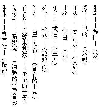 女孩起名蒙古名字大全（女孩儿蒙古名字）