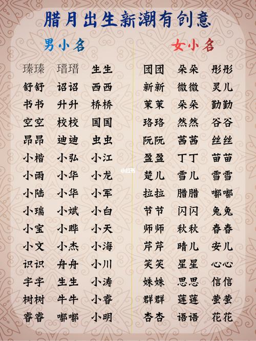 腊月小孩起名字大全（腊月生取小名）