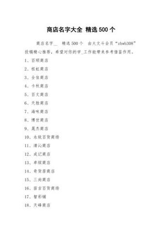 买东西店铺起名字大全可爱（买东西名字好听）