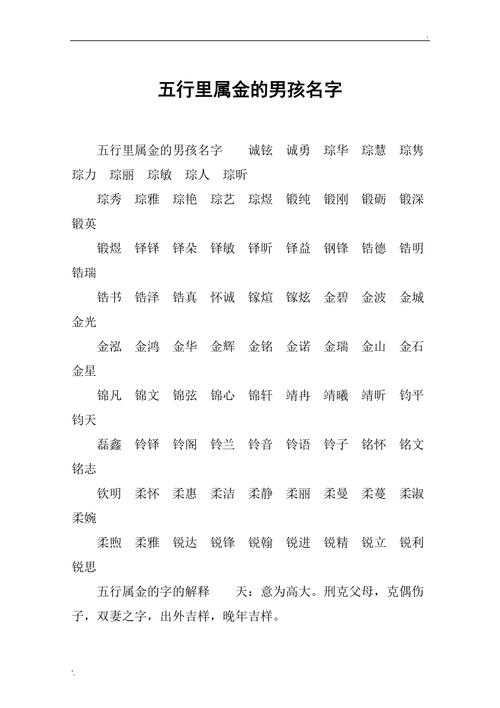 用五行金字起名字大全（五行金字的字取名）