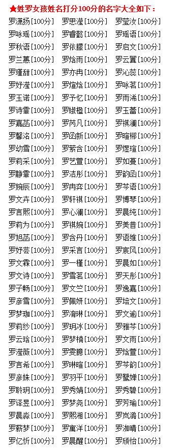 罗姓马宝宝起名字（爸爸姓罗妈妈姓马取名）