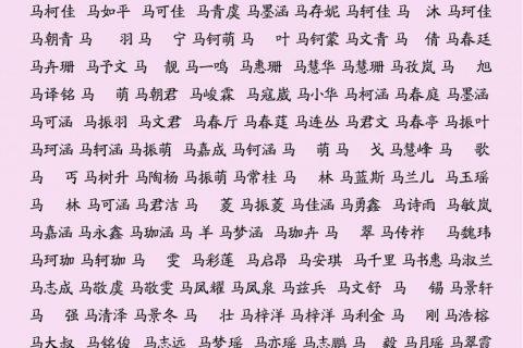 罗姓马宝宝起名字（爸爸姓罗妈妈姓马取名）
