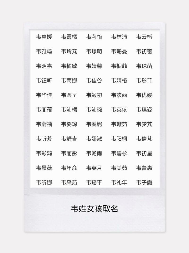 韦性宝宝起名字（好听的韦姓名字）