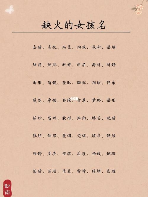 宝宝起名字女孩子缺火（女孩名字,缺火）