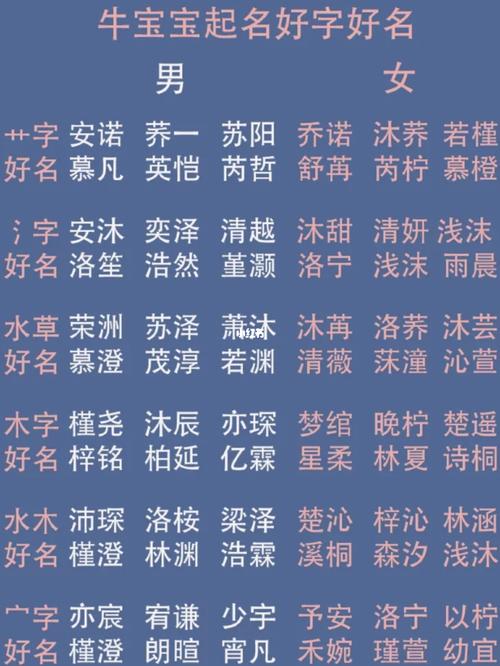 起名字大全牛年宝宝（起名字大全牛年宝宝取名）