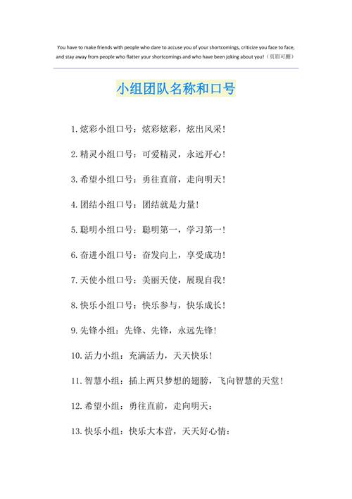 公司小组起名字（公司小组名字和口号超创意）