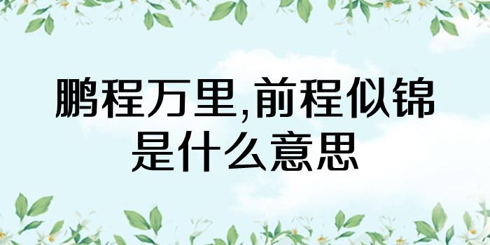 鹏程万里是什么意思_前程似锦鹏程万里是什么意思