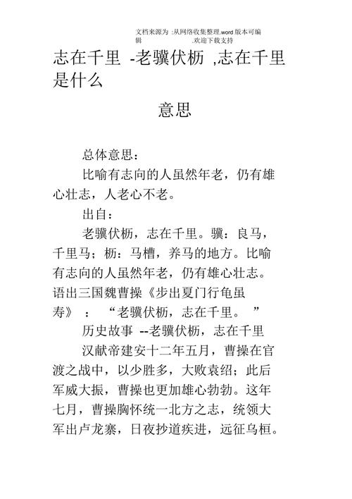 志在千里是什么意思_老骥伏枥志在千里是什么意思