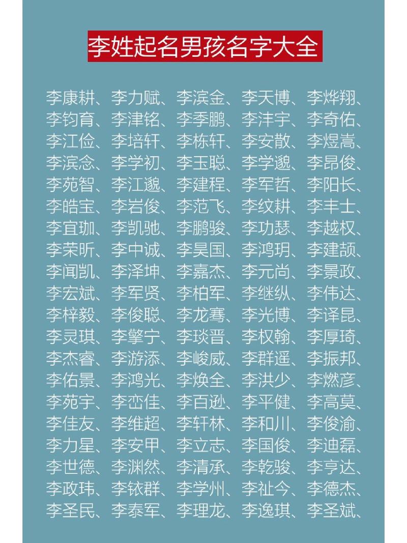 李姓男宝宝起名大全_李姓男宝宝起名大全集