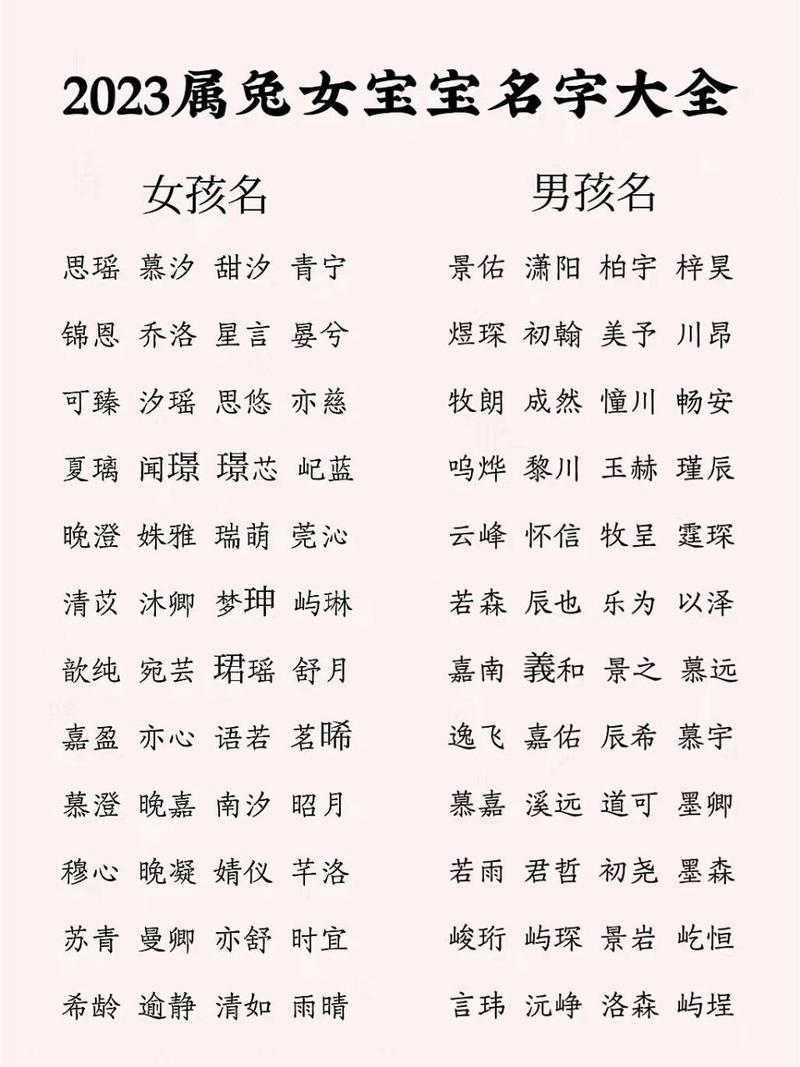 2023年宝宝最佳取名女孩_2023年女宝宝名字