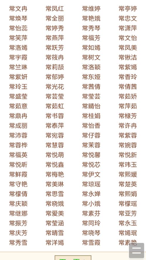 常姓女孩起名大全_常姓女孩起名大全集
