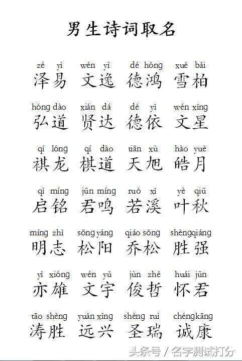 古诗词起名男宝宝大全_古诗词起名男宝宝大全四个字