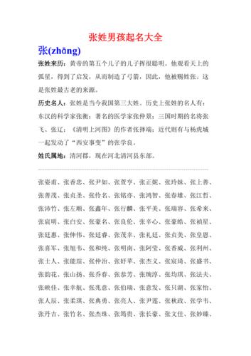 2023姓张男宝取名_张姓男孩名字大全2023