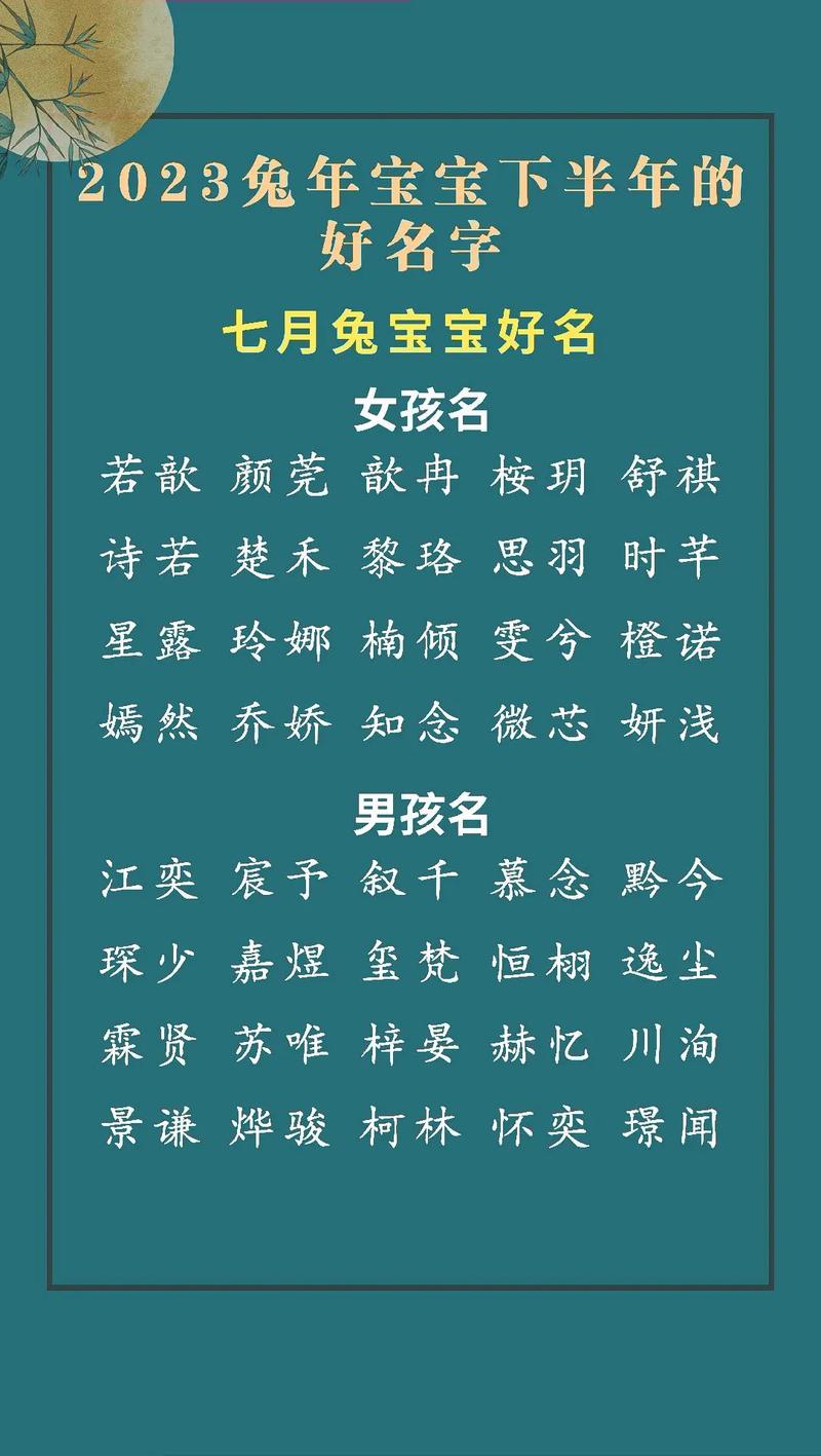 2023兔年宝宝名字_2023兔年宝宝名字女孩