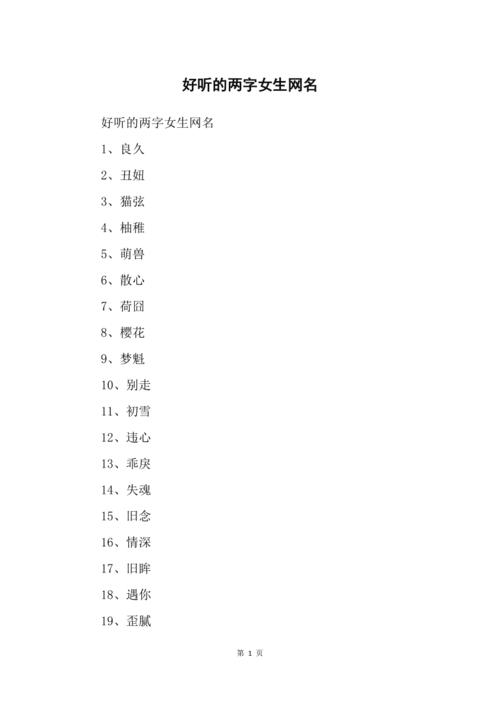 女名字好听的网名大全二字_女名字好听的网名大全二字霸气