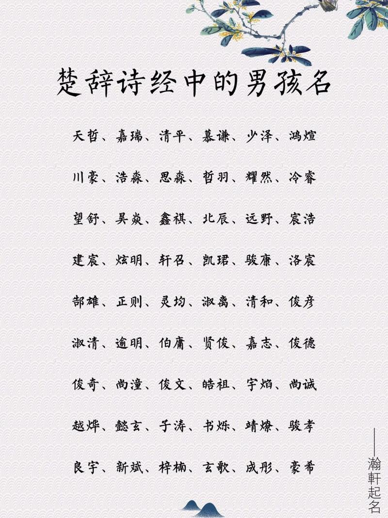 诗经里男孩的名字大全_诗经里男孩的名字大全集