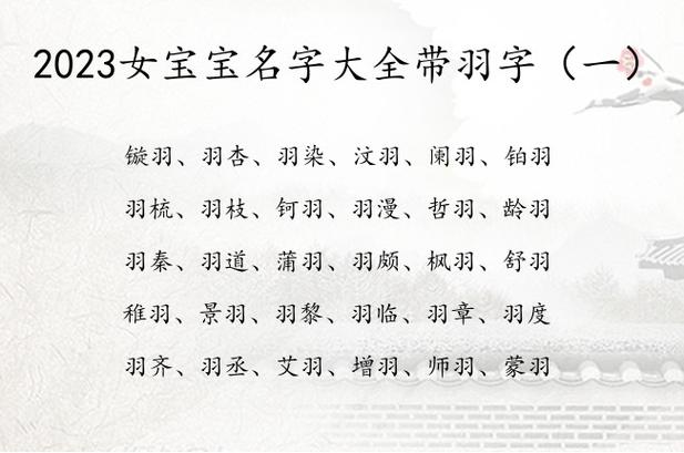 起名字大全带羽（名字带羽的名字）