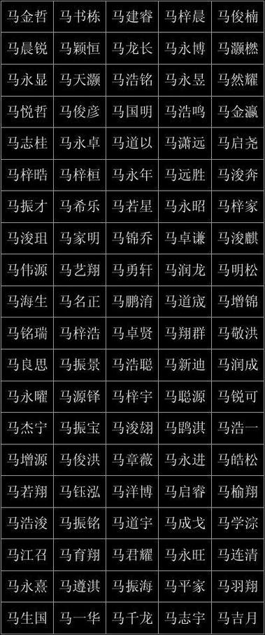 马的名字大全男孩_马的名字大全男孩两个字