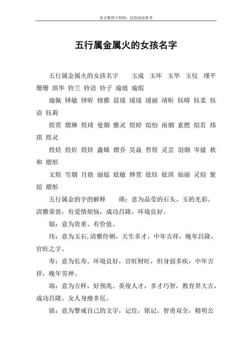 缺火喜金的女孩名字大全_缺火喜金的女孩名字大全两个字