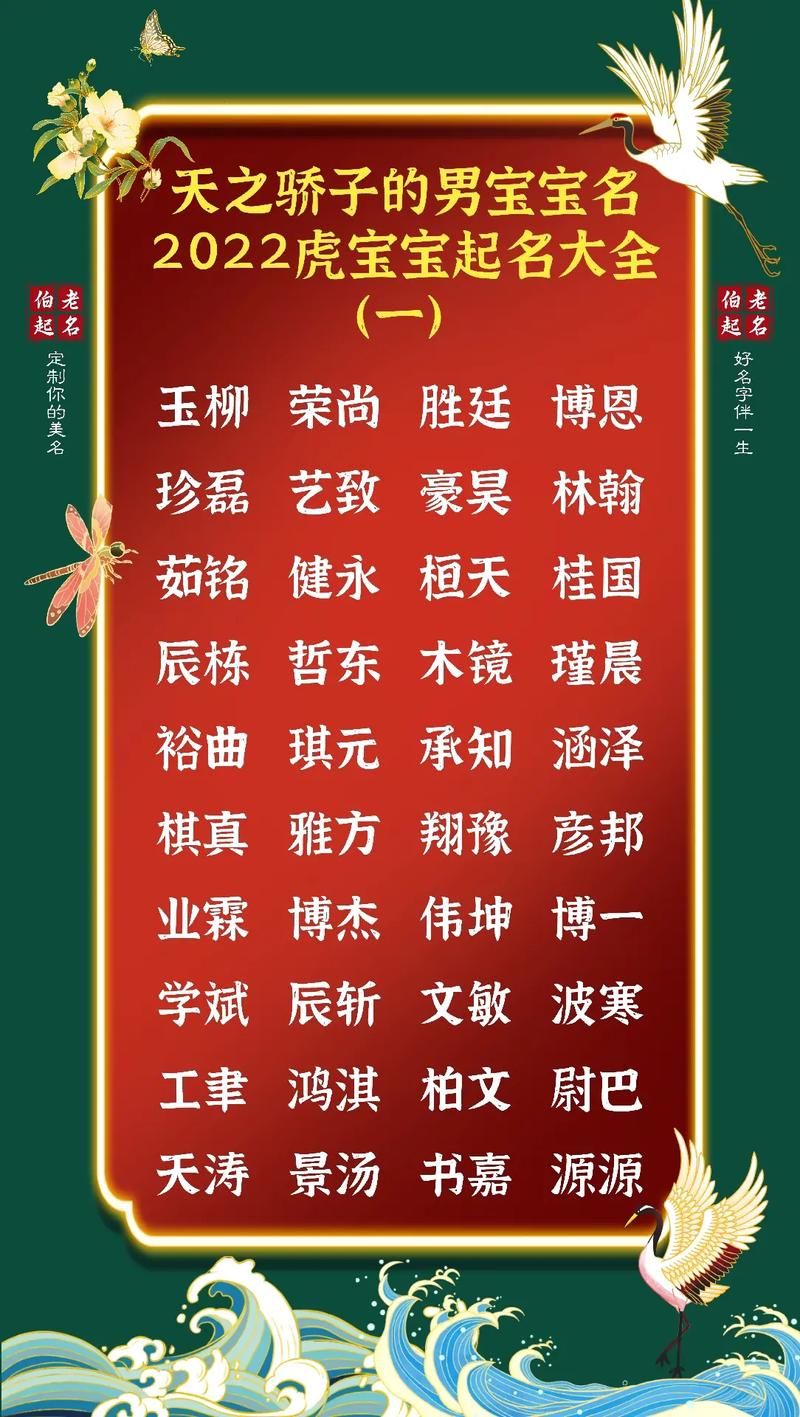 2022年的男孩名字大全_2022年的男孩名字大全免费取名